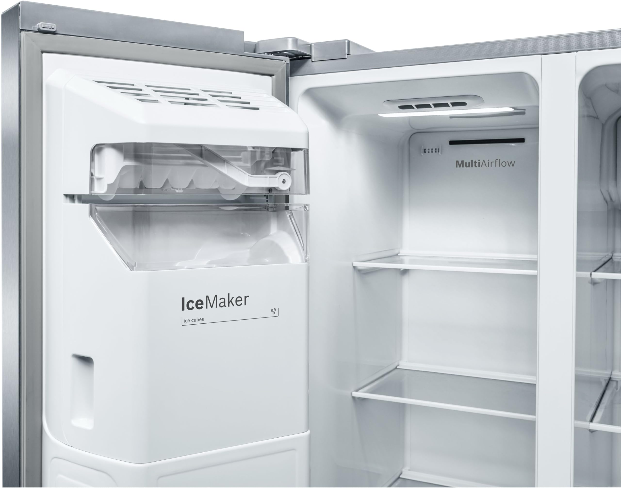 Bosch Serie 6 American Side-by-Side 178.7 x 90.8 cm Total NoFrost KAD93AIDP | NoFrost nie wieder abtauen, Eis- und Wasserspender mit Festwasseranschluss, XXL 562 l Volumen, helle LED Beleuchtung