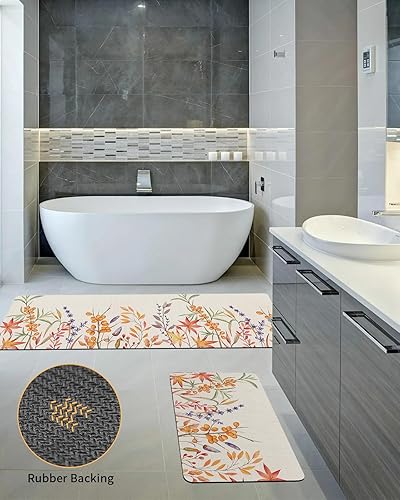 Miniatura 5 de American Farmhouse - Tapete de baño con hojas para bañera, antideslizante, de secado rápido y absorbente, de tierra de diatomeas, para fregadero de