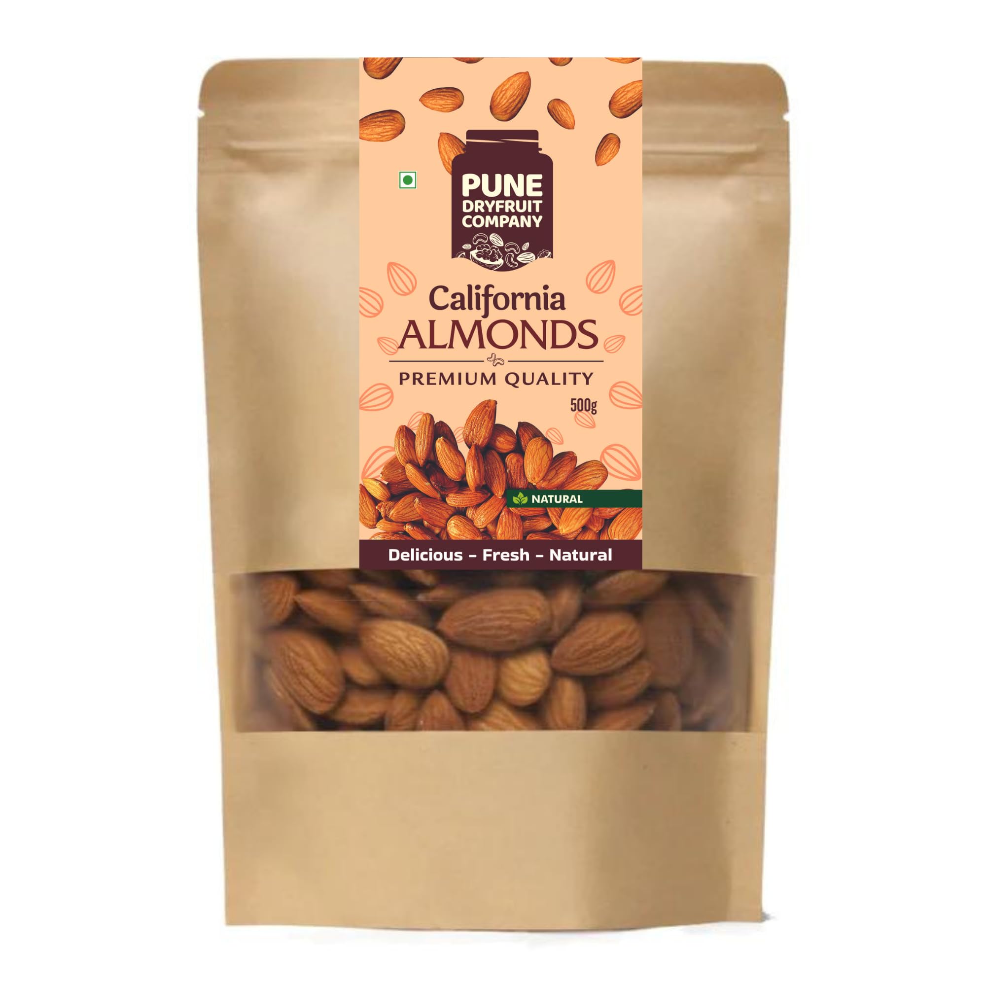 Pune DryFruit Company Premium California Almonds, 500g | Badam Giri | Rich In Protein, High In Fiber & Boost Immunity | Nutritious & Delicious | Dry Fruits - Real Nuts (B0CZ4GY3KP) Amazon Price History, Amazon Price Tracker