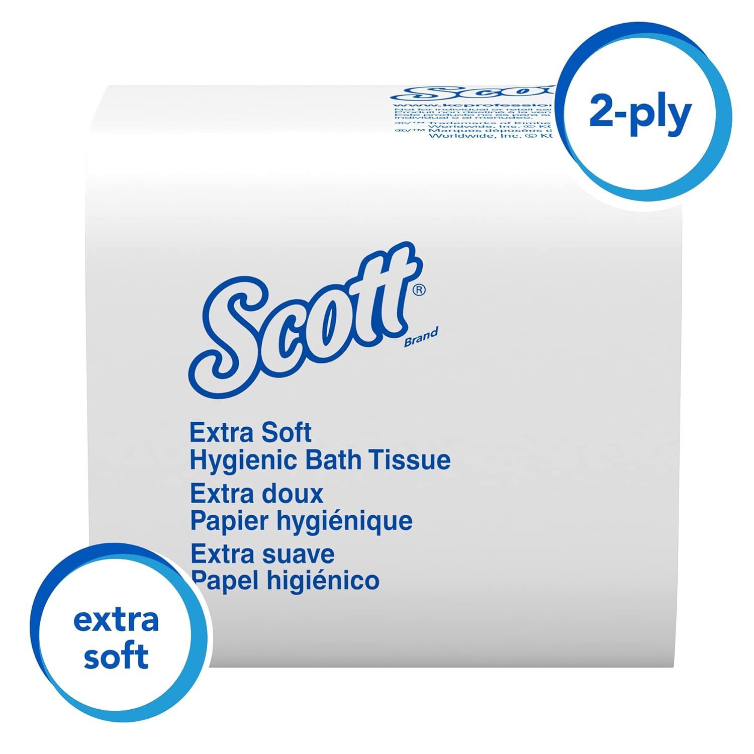 Scott Professional Hygienic High-Capacity Folded Tissue (48280), 2-Ply, White, Single Pull, (250 Sheets/Pack, 36 Packs/Case, 9000 Sheets/Case)