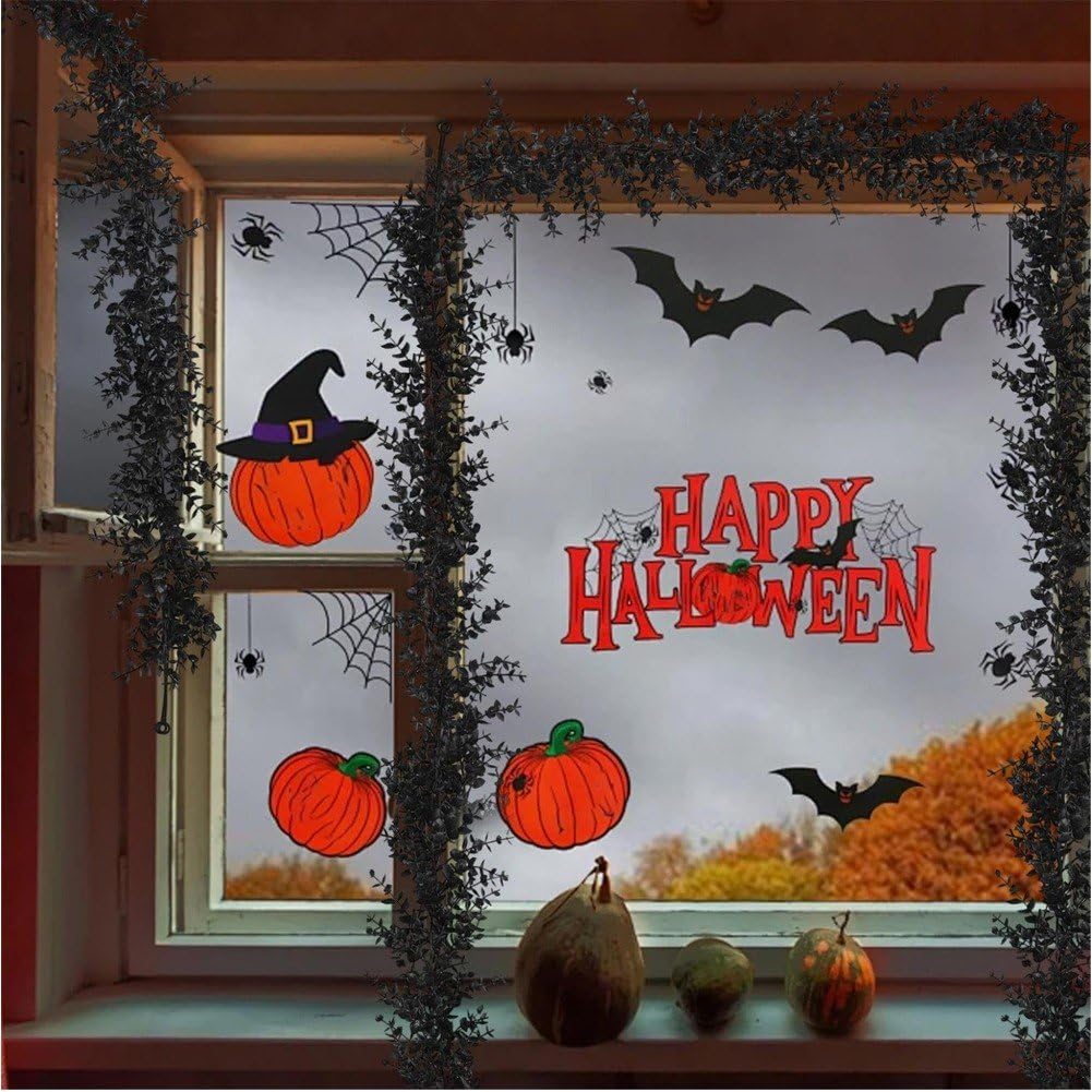 10 Ghirlande Artificiali di Eucalipto Nero, Piante Finte di Eucalipto Rampicanti Appendere per Matrimoni, Feste Chiuso E All'aperto, Sfondi per Feste E Decorazioni di Halloween.