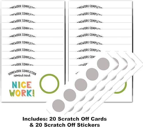 Miniatura 19 de Above & Beyond Tarjetas de recompensa para niños (paquete de 20) tarjetas para raspar con calcomanías para rascar, recompensas para motivar a tus