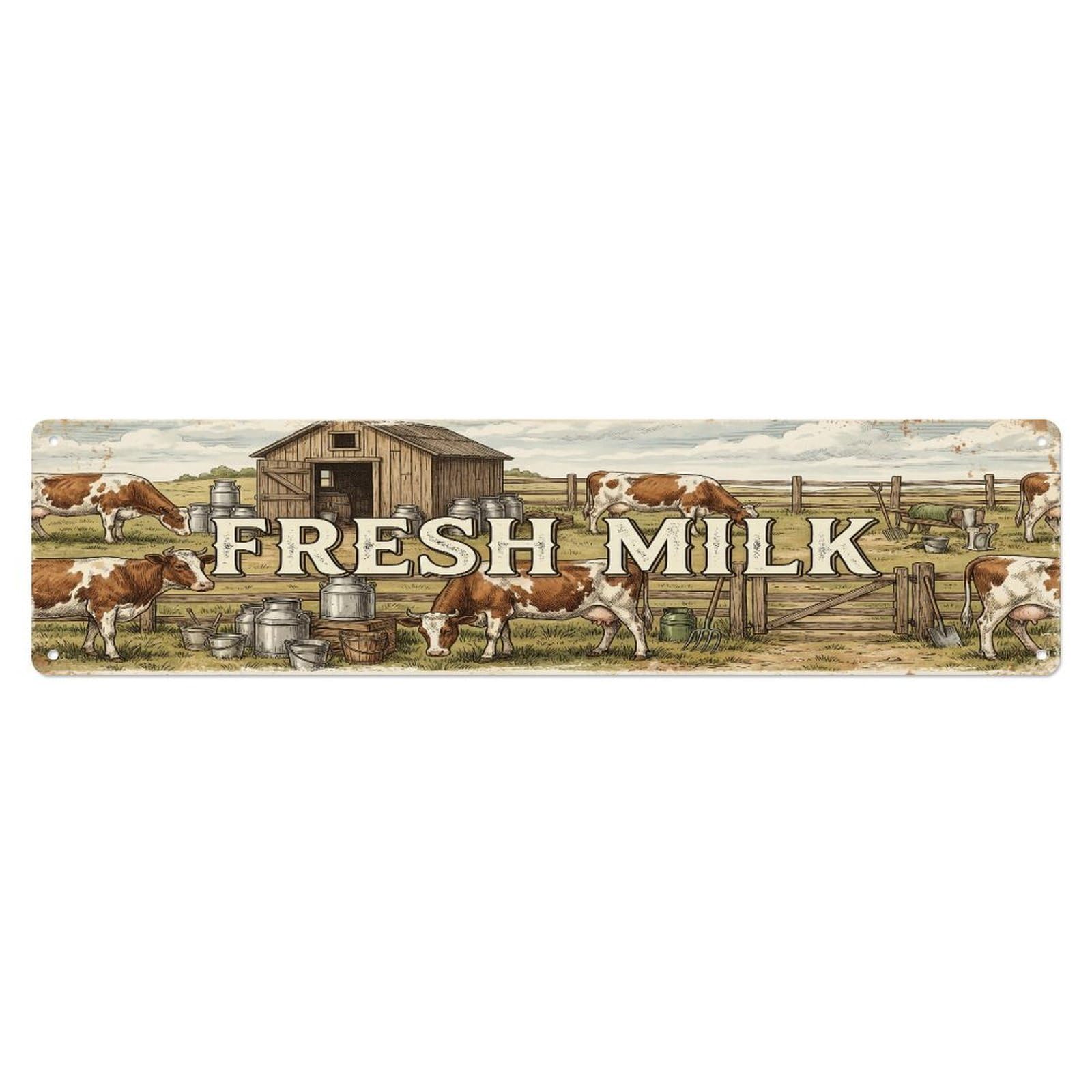 Xanthor Style Metal Tin Sign Vintage Shed Milk Cow Farmhouse Funny Cow Backyard Farm