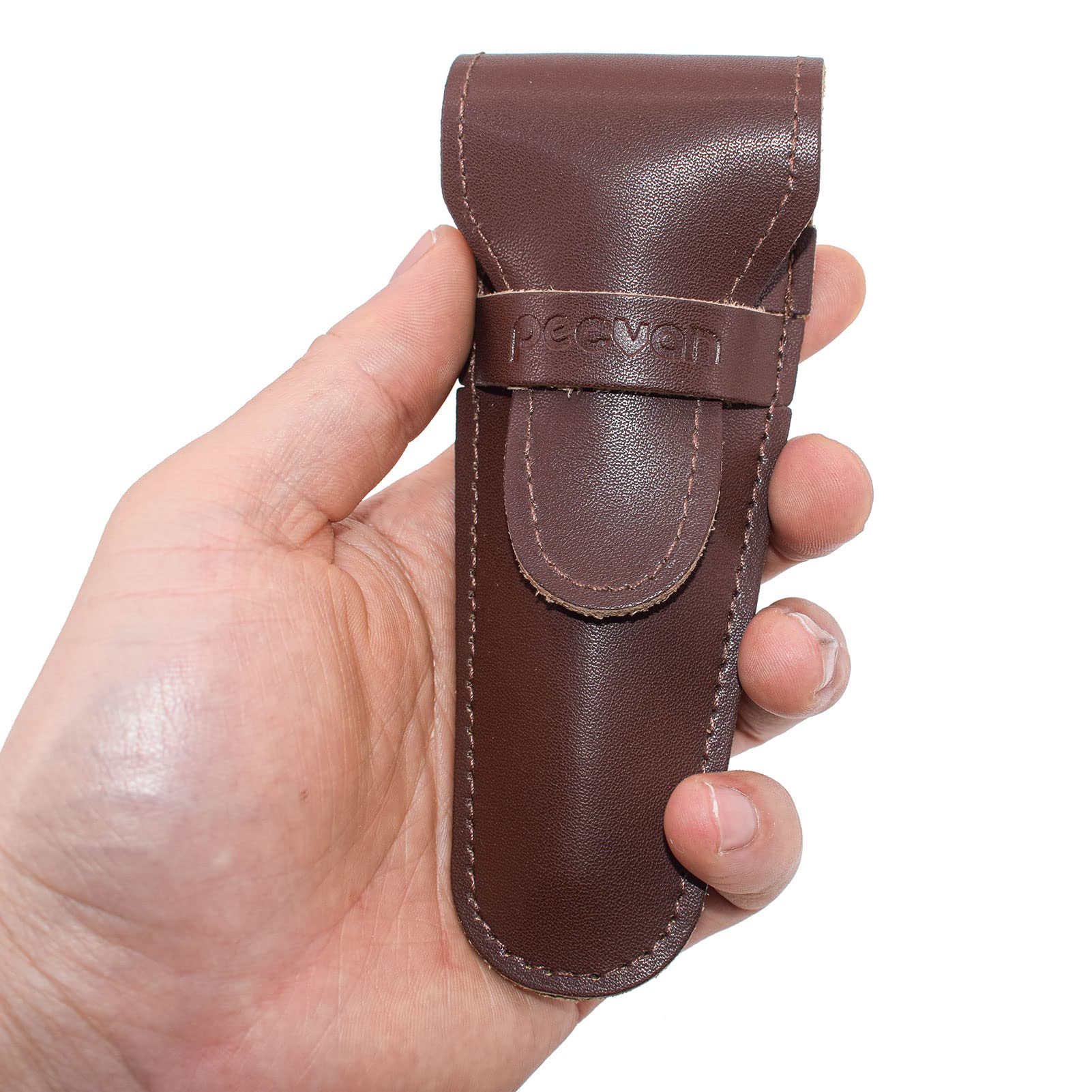 Oryginalna skórzana osłona ochronna na brzytwę ze skóry / Travel Case for Any Safety Razors - Brown Razor Case Keeps Your Double Edge Razor Blade Safe..., brązowy, modny;