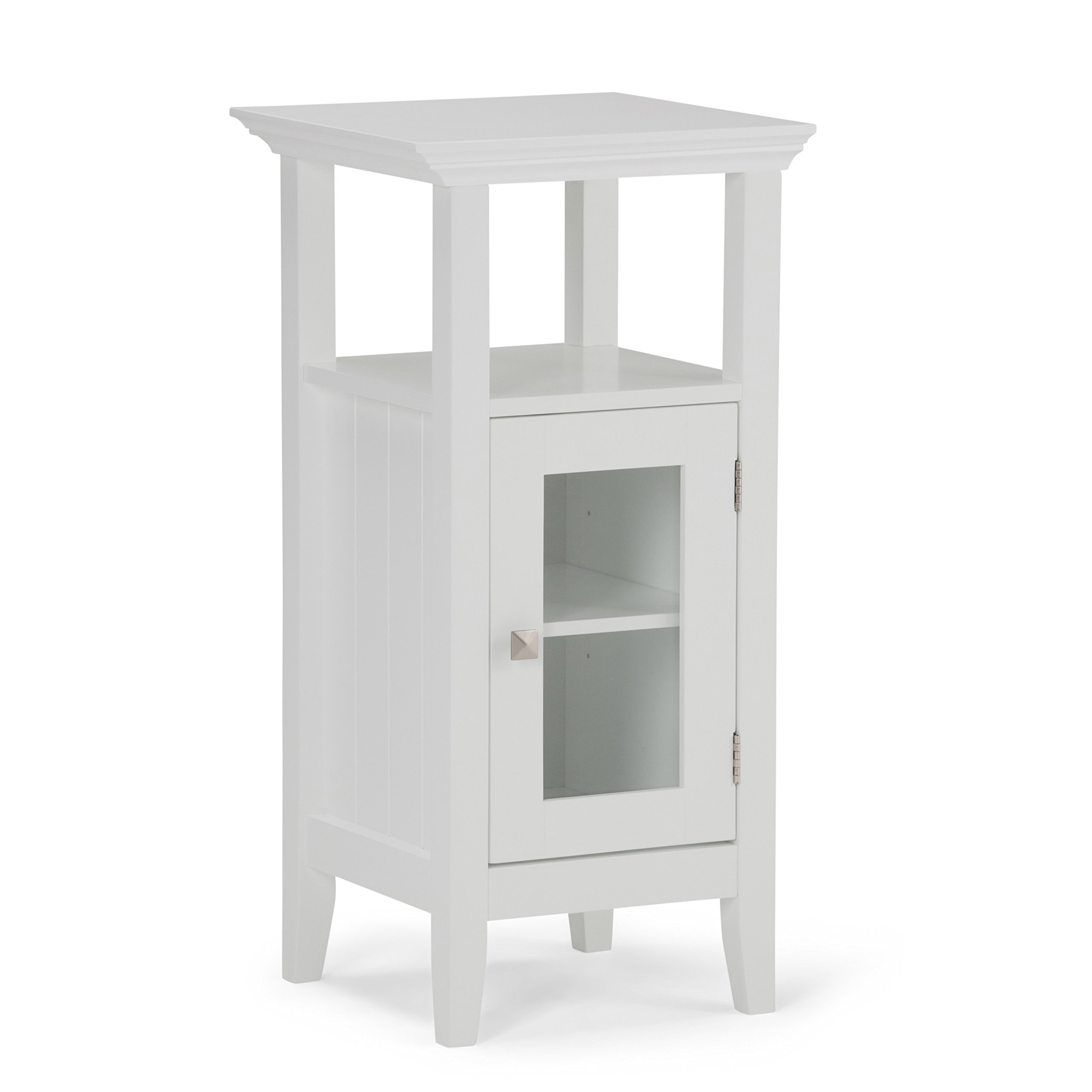 SIMPLIHOME Bath Cabinet, Wood, Pure White, Small Parcel