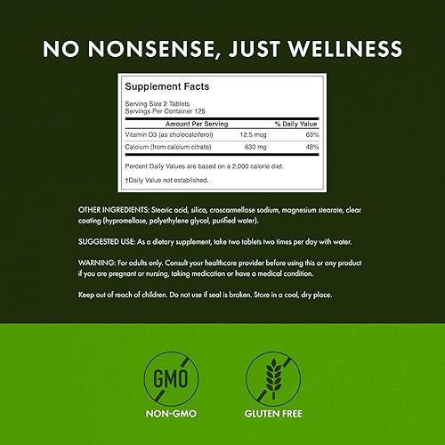 Miniatura 3 de Swanson Citrato de calcio y vitamina D3 250 tabletas (paquete de 2)