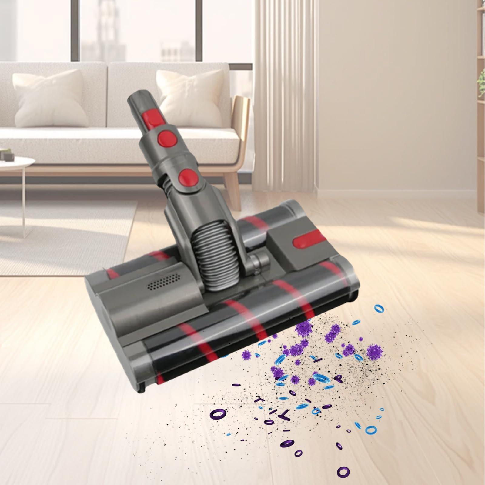 Głowica do czyszczenia z napędem bezpośrednim turbina narzędzie podłogowe do odkurzacza Dyson Omni-Glide micro sv19/21, podwójna szczotka rolkowa, głowica do czyszczenia głowicy silnika