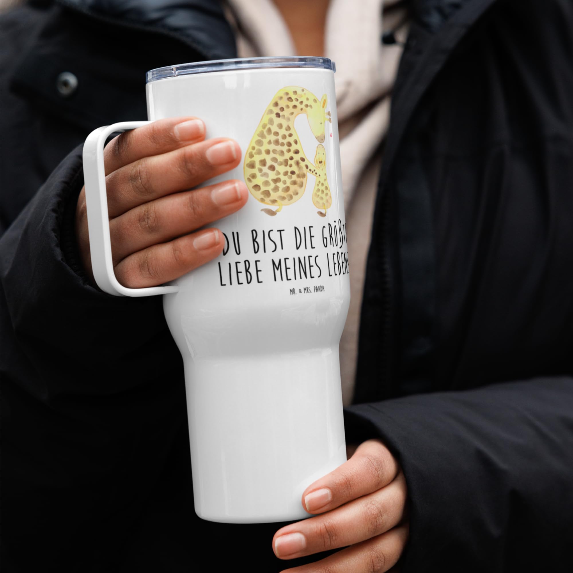 Mr. & Mrs. Panda Teetasse Giraffe Kind - Geschenk, Kaffee-to-go-Becher, thermosbecher, Sohn, To-Go-Becher, Mutter, Tochter, Thermobecher, getränkebecher, Kaffee-Thermobecher, Lieblingsmensch, Afrika