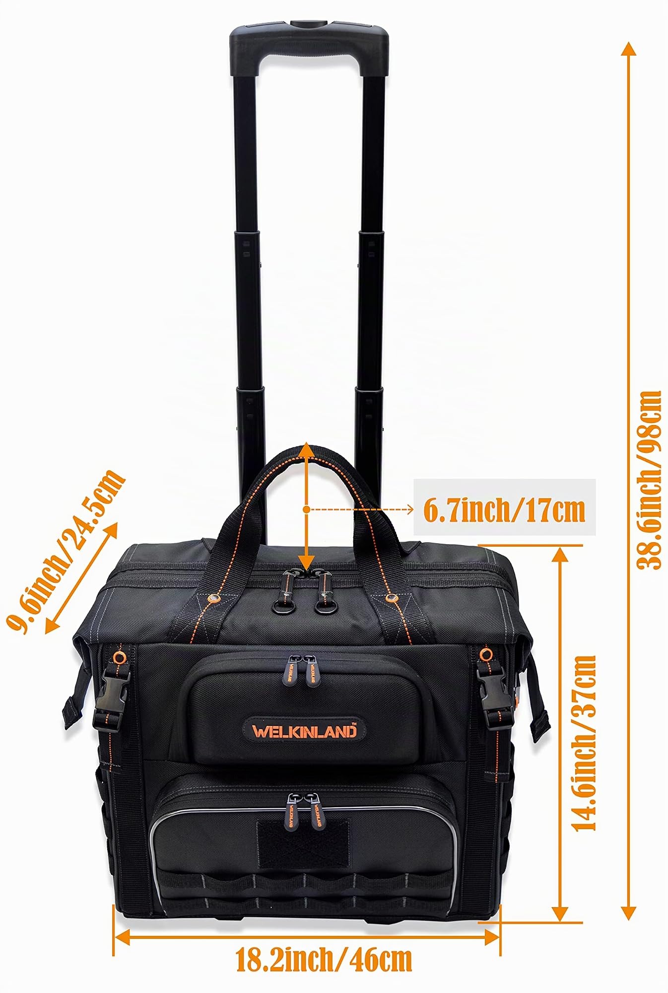 WELKINLAND Bolsa de herramientas con ruedas de 26 pulgadas, bolsa de herramientas con ruedas, bolsa de herramientas, bolsa de herramientas HVAC, bolsa de herramientas para electricista, organizador de