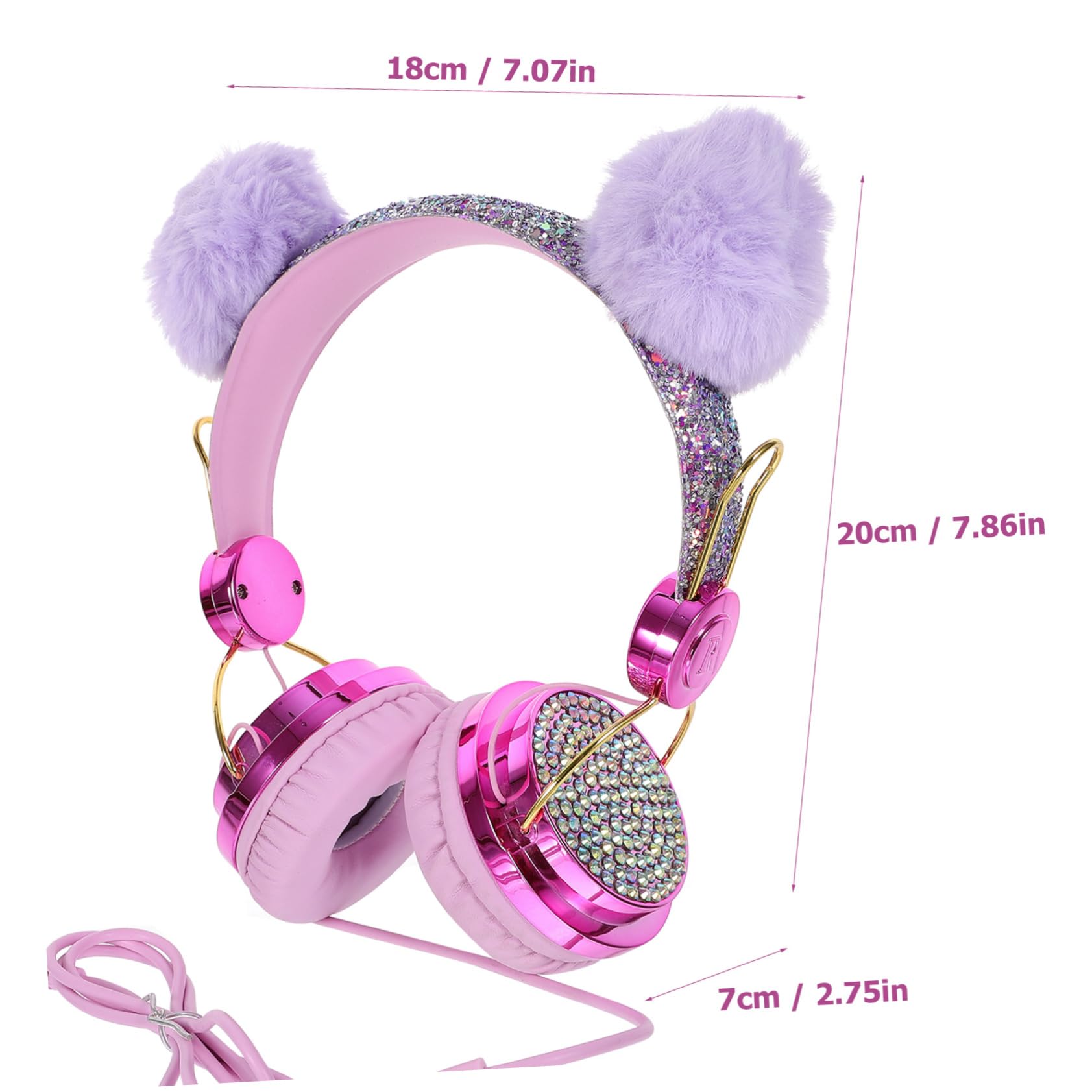 jojofuny 2piezas Auriculares De Peluche Protección Diseño Adorable y Sonido Estéreo Compatible Tablet y Smartphone Volumen Color Aleatorio