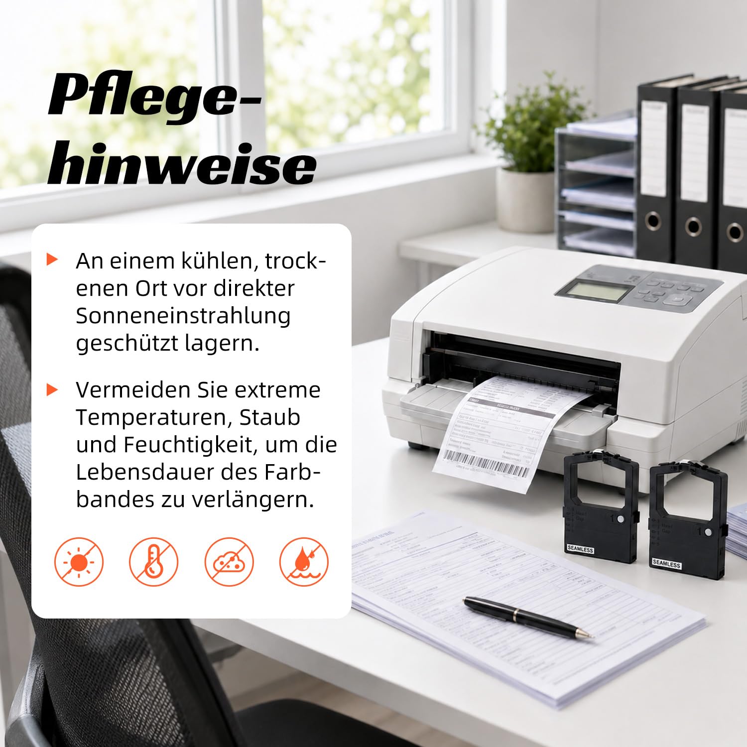 Printerfield Seamless Farbbandkassette in Schwarz für Oki ML182/390 und Oki182 5530SC/5630SP/8358SC/POS425 (6er Pack)
