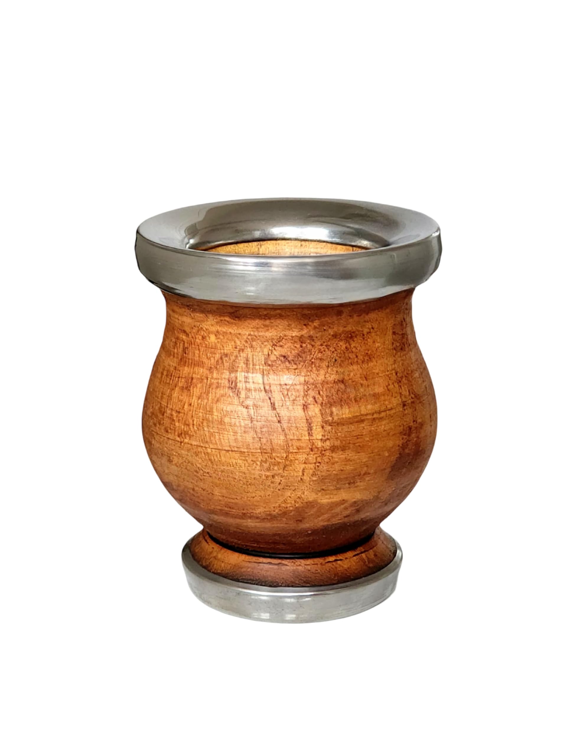 Argentyński kubek matowy, ręcznie wykonany z drewna chleba chlebowego z krawędzią i podstawą ze stali nierdzewnej, matowy z żarówką, Gourd mate Mug