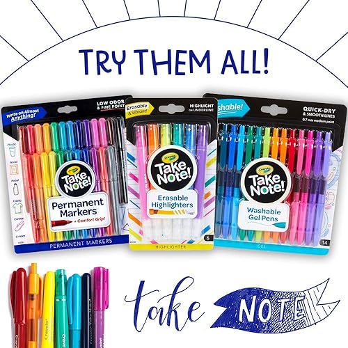 Miniatura 8 de Crayola Take Note - Marcadores borrables, suministros escolares geniales, marcadores de punta de cincel, 6 unidades, paquete de 2