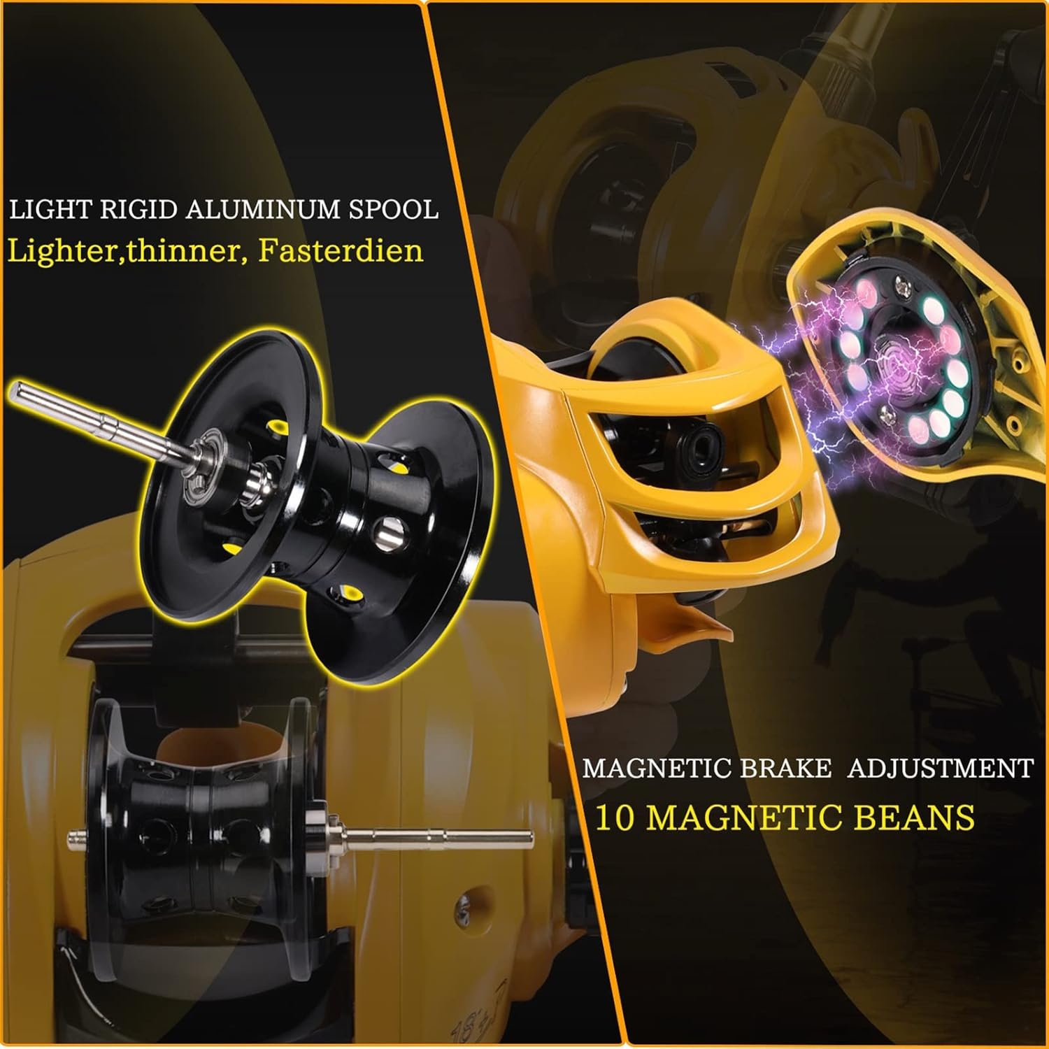 釣り竿 伸縮式釣り竿コンボカーボンファイバーロッドとギア比7.2:1 フレッシュソルトウォーター 磁気ブレーキシステムリール 海釣り