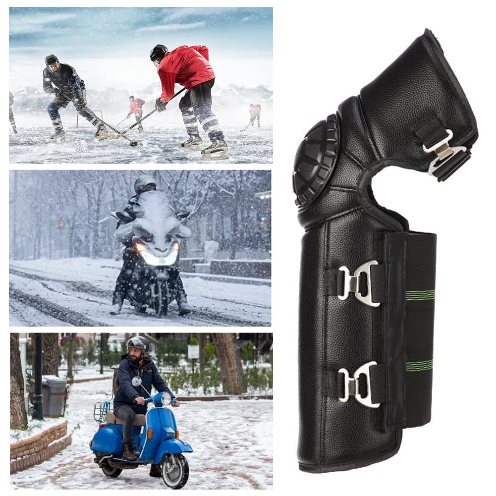 Ginocchiere Da Moto,Paio Moto Knee Pad,Protezione Per Le Ginocchia Calde In Fodera Felpata Ginocchiere Antivento a Prova Di Freddo,Regolabile Protezione Del Ginocchio Copri Gambe Moto Invernali