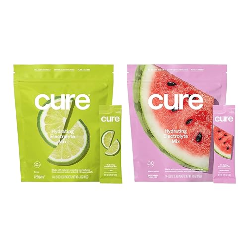 Cure Hydration Mezcla de electrolitos Polvo de electrolitos para alivio de la deshidratación y energía Fabricado con agua de coco Sin azúcar