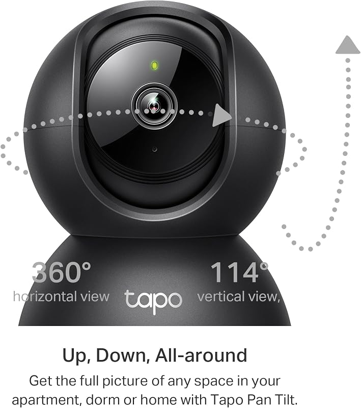 Tapo 2K Pan Tilt Security Camera for Baby Monitor, Dog Camera,C211(2-Pack) | Motion Detection, 2-Way Audio Siren, Night Vision, Cloud &SD Card Storage, Works with Alexa & Google Home, Black image 4