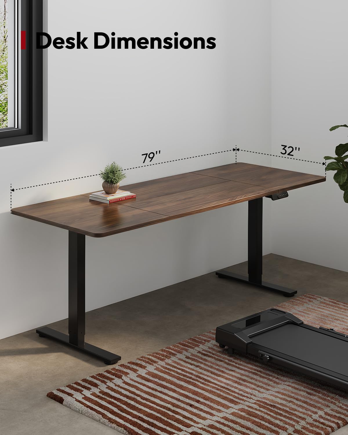 SANODESK Standing Desk Height Adjustable Electric Stand up Desk 79x32 Inches Sit Stand Home Office Desk with Splice — view 3