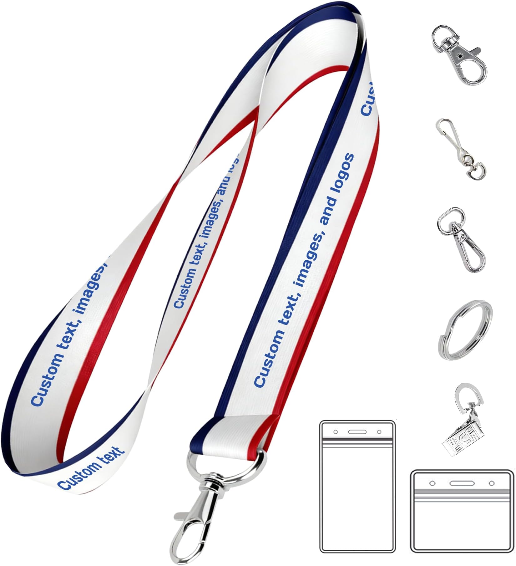 Custom Lanyards Personalized Lanyards Bulk 50-5000PCS with Text, Logo - Customized for School, Office, Cruise