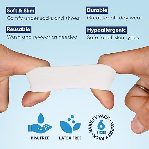 Miniatura 3 de Dr. Frederick's Original Paquete variado de 12 tubos de gel para dedos de los pies, tamaños pequeño, mediano y grande, protectores de dedos y