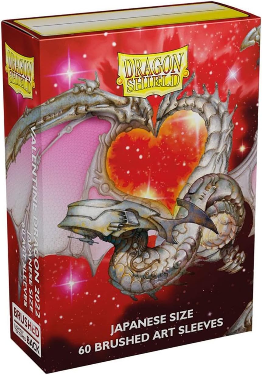 Dragon Shield Japanese Size Sleeves – Limited Edition Brushed Art: Valentine Dragon 2022 - Card Sleeves Smooth & Tough - Compatible with Pokemon, Yugioh, & Magic The Gathering – MTG, TCG, OCG