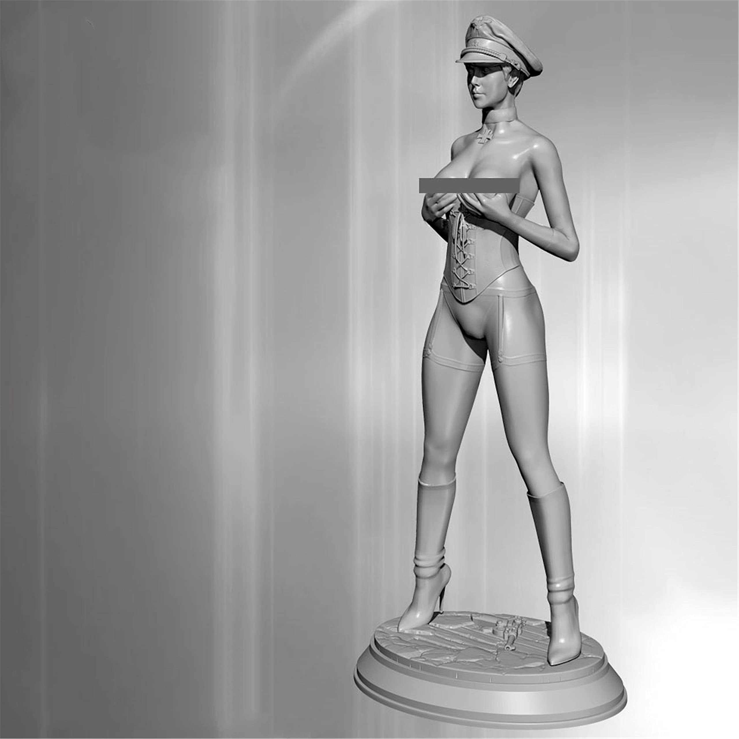 Risjc 1/24 75mm WWII German female soldier resin soldier model unpainted and unassembled kit/06319X