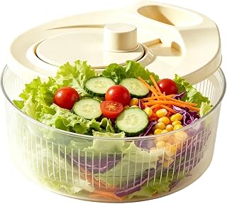 Small Salad Spinner - 3.6L Lettuce Dryer | Drain Spout | Food Grade PP Vegetable Washing Bowl & Dehydrator, Multi Functional Fruit Washer, for Home Kitchen & Meal Prep
