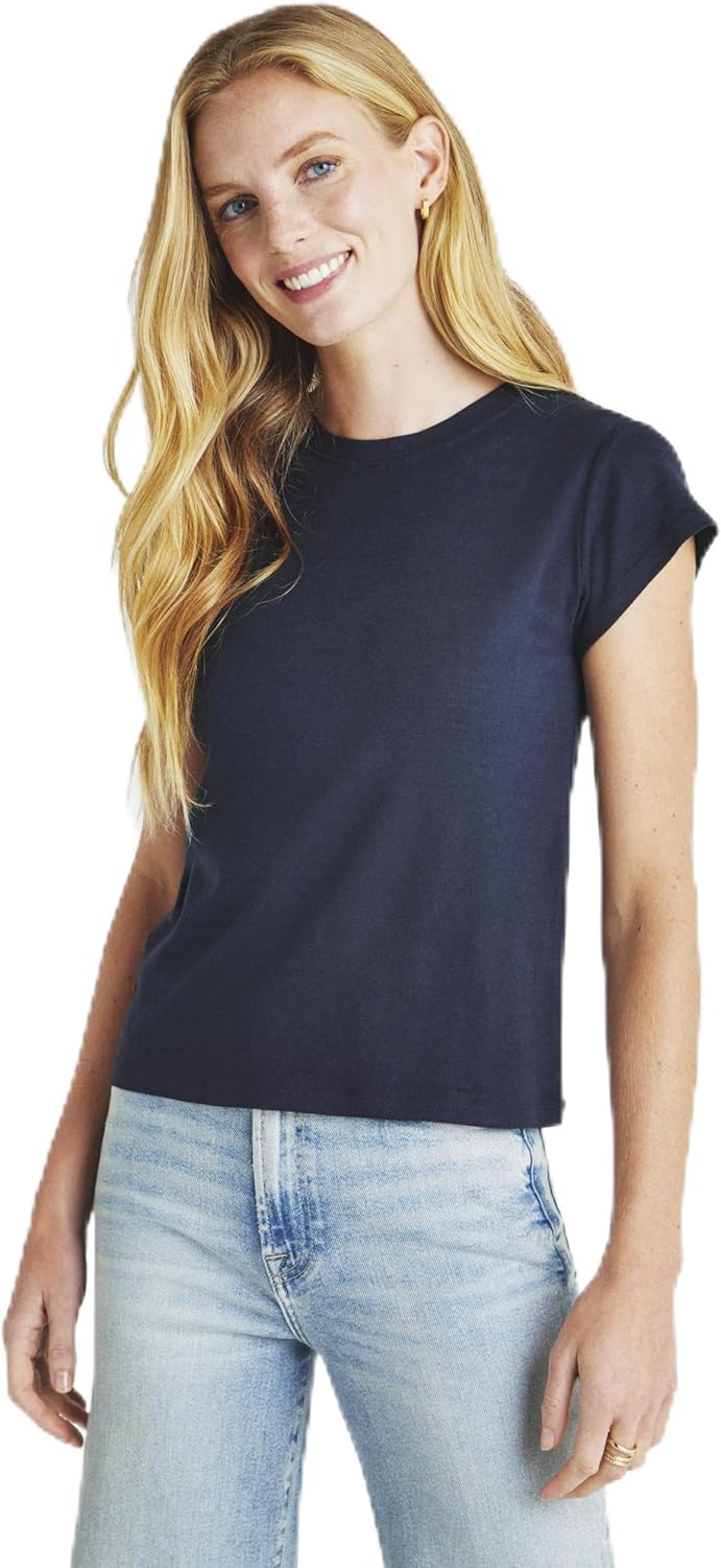 Splendid Women's Faye 1x1 Crew Neck Tee
