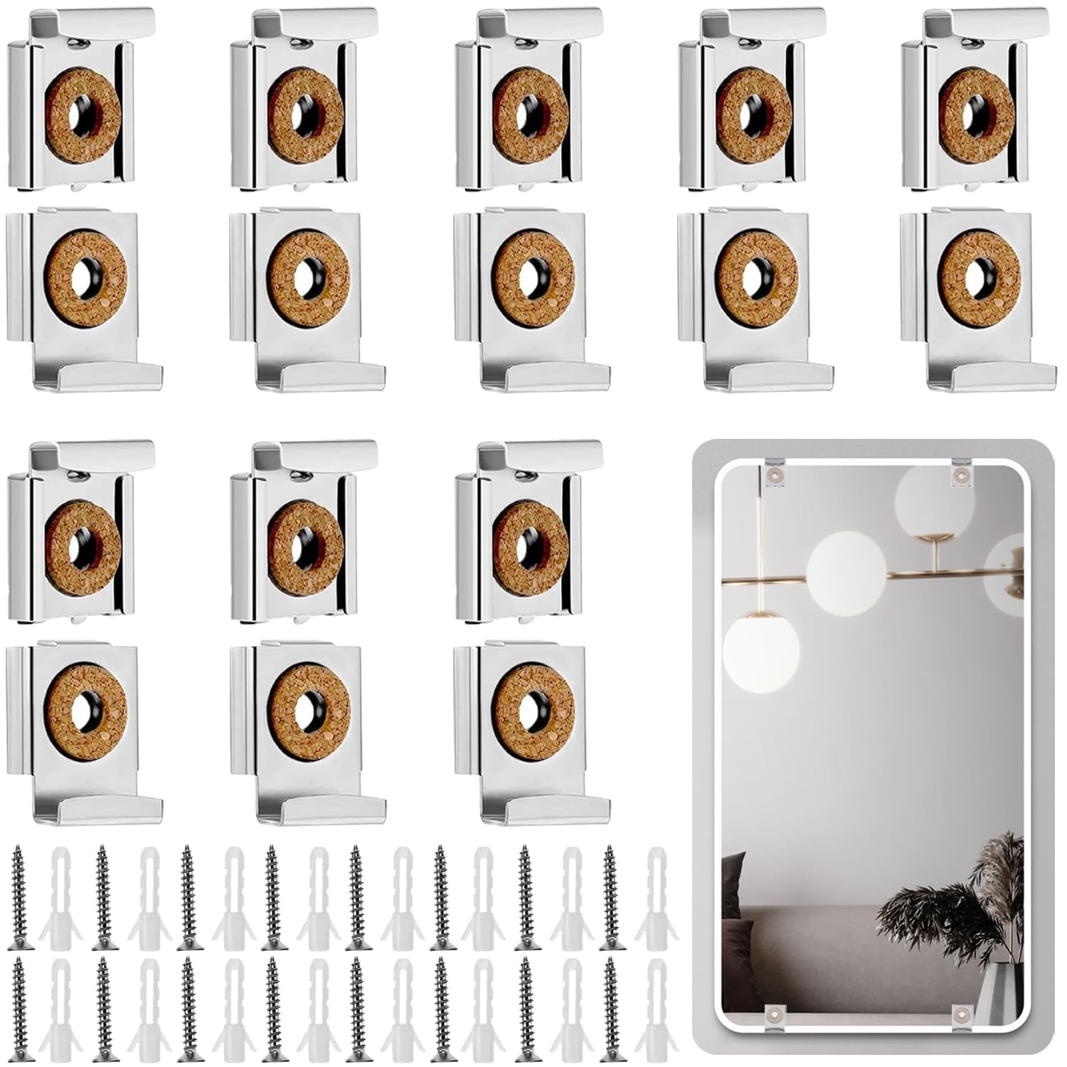 DEANKEJI Z-Clip Ganci per Quadri Pesanti, 6 Pezzi Ganci per Specchio a Muro, Ganci per Quadri