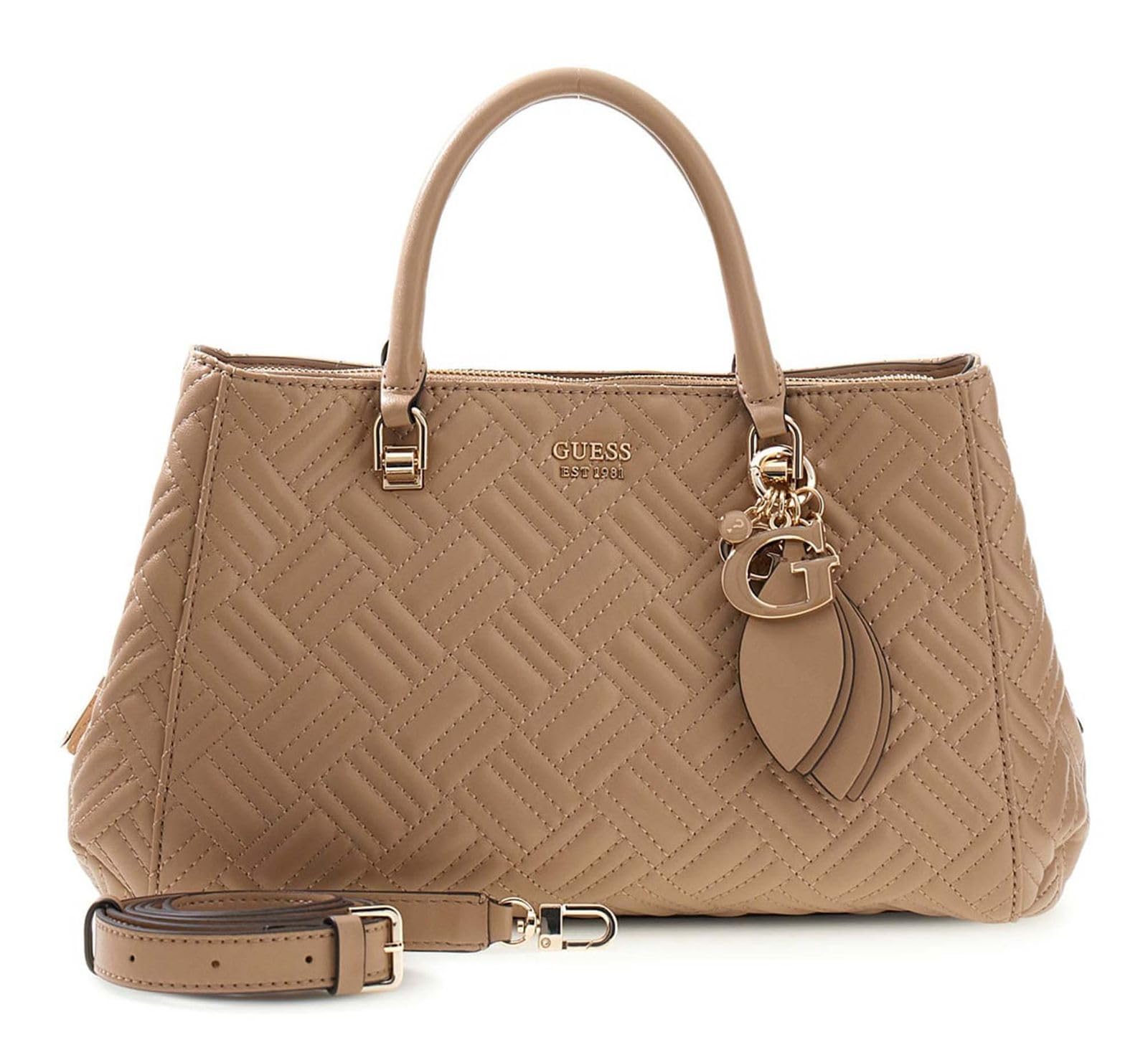 GUESS Sally Triple Compartment Satchel sac à main beige marron
