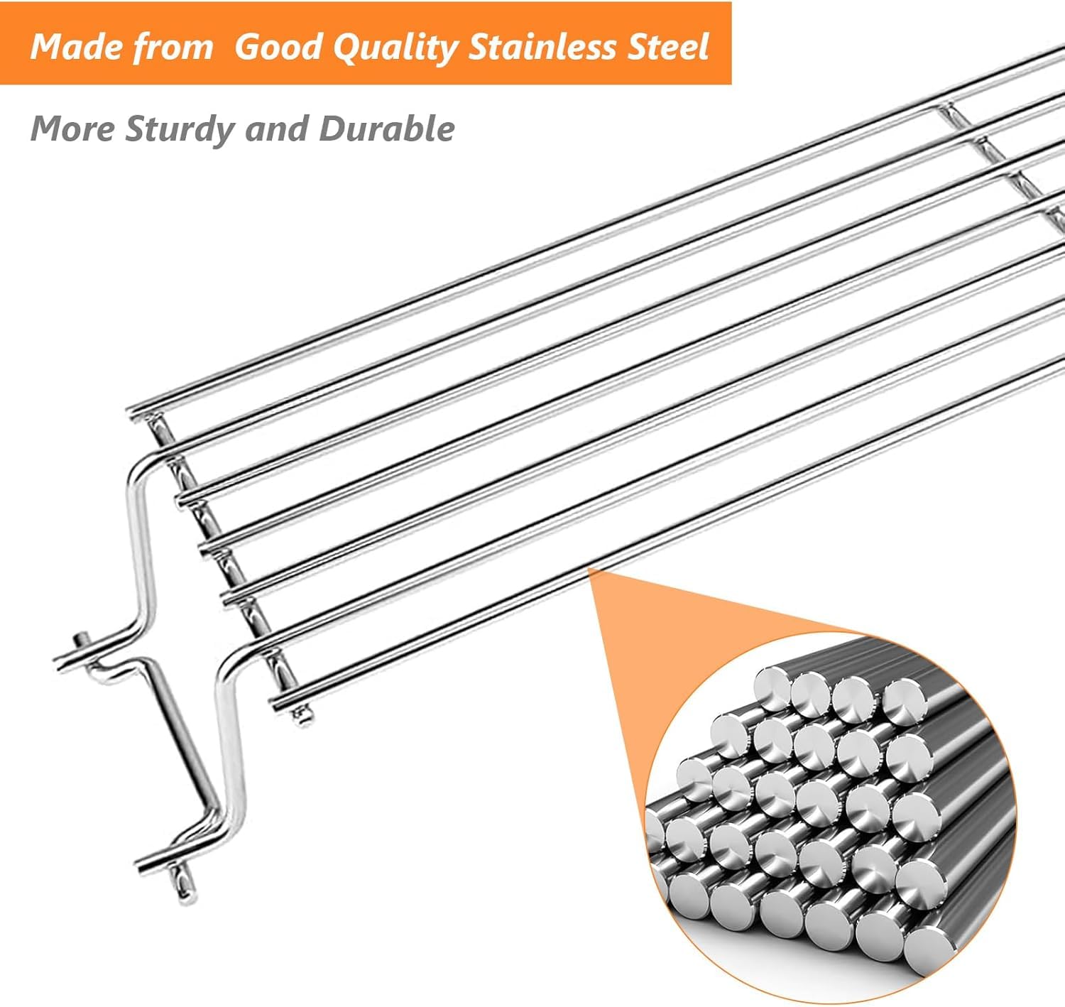 Griglia Riscaldata Per Weber Spirit/Genesis - Acciaio Inox 63.5x12.7cm, Ricambio Per Barbecue A Gas - Foto 4