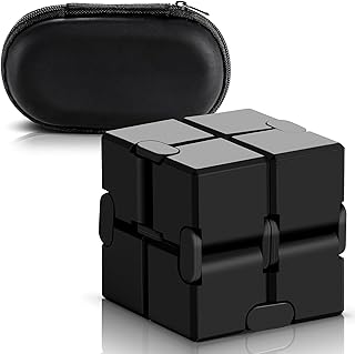 Fidget Cube, Nylon Infinity Cube Fidget Desk Toy, Durable and Skin-Friendly Handheld Cool Gadgets, Cute Mini Adult Fidget Toys for Stress and Anxiety Relief and Kill Time (Black)
