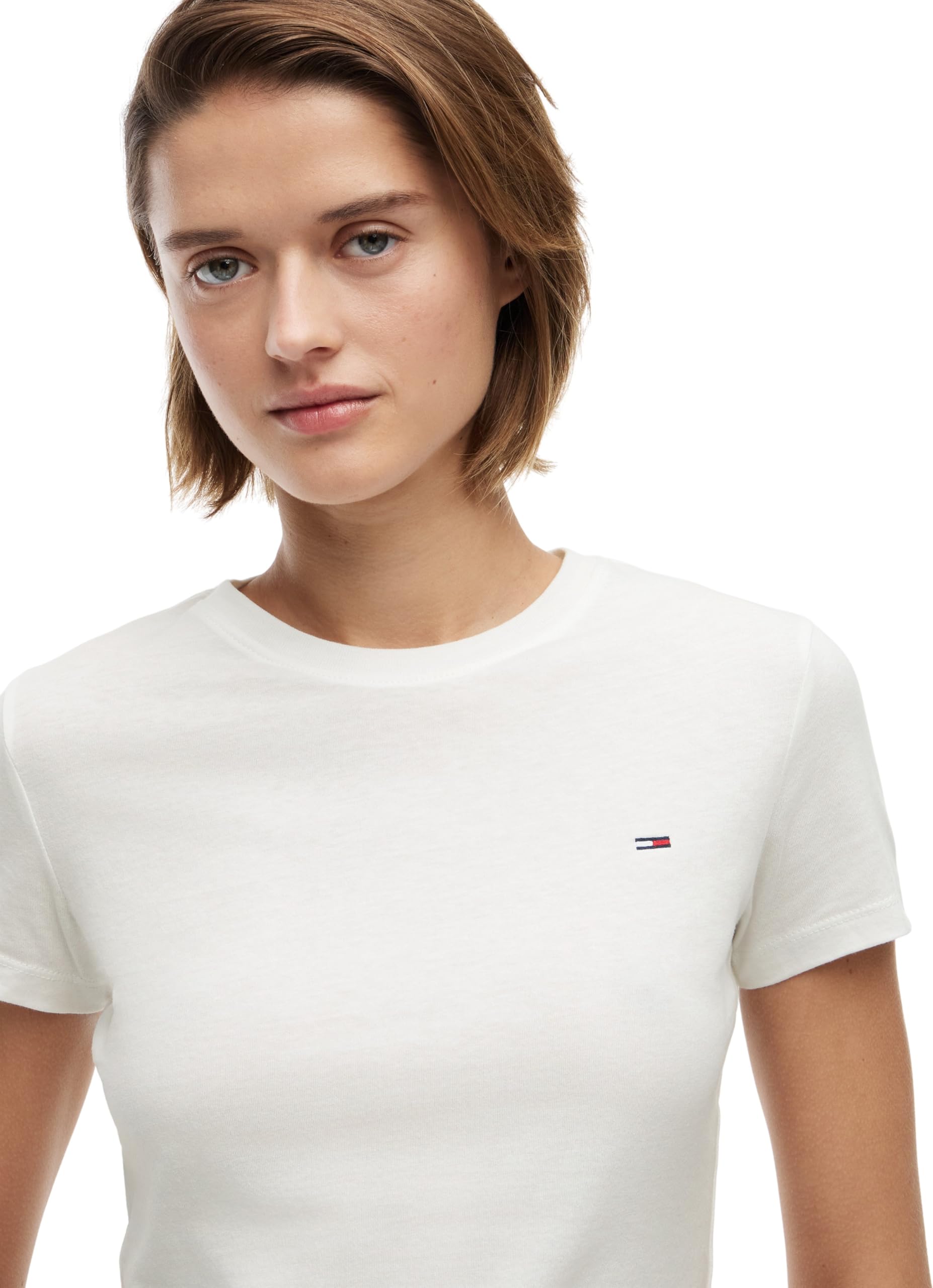 Tommy Jeans Camisetas de Manga Corta Mujer Pack de 2 con Cuello Redondo
