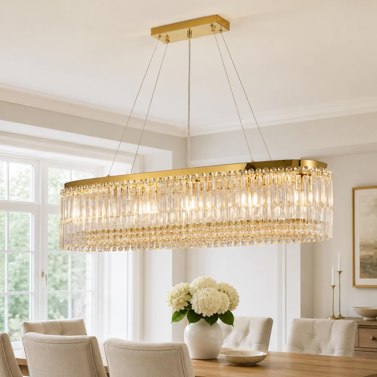 Photo 1 of She's home Luxury Oval Gold Crystal Chandelier