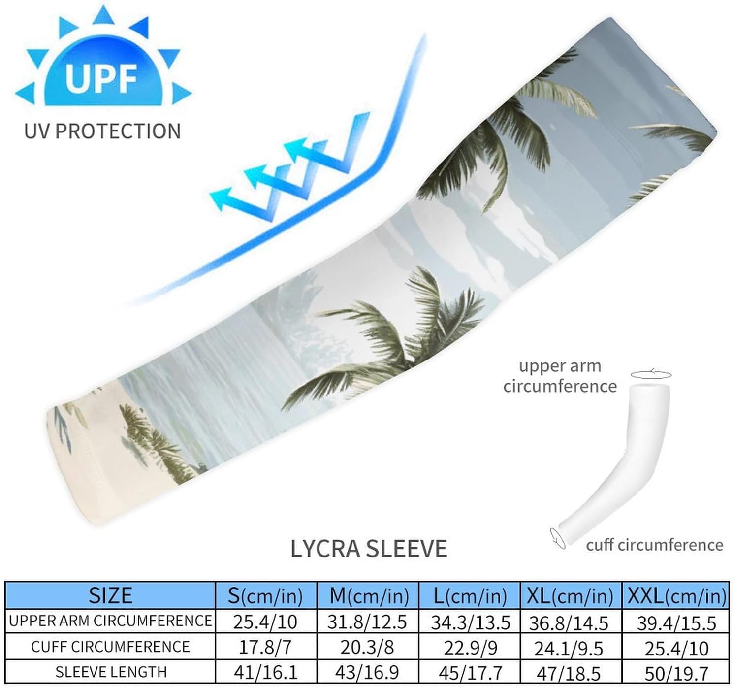 Tropical Palm Trees Arm Sleeves for Men Women Sun Protection Sleeves Cooling Compression Arm Covers for Sport