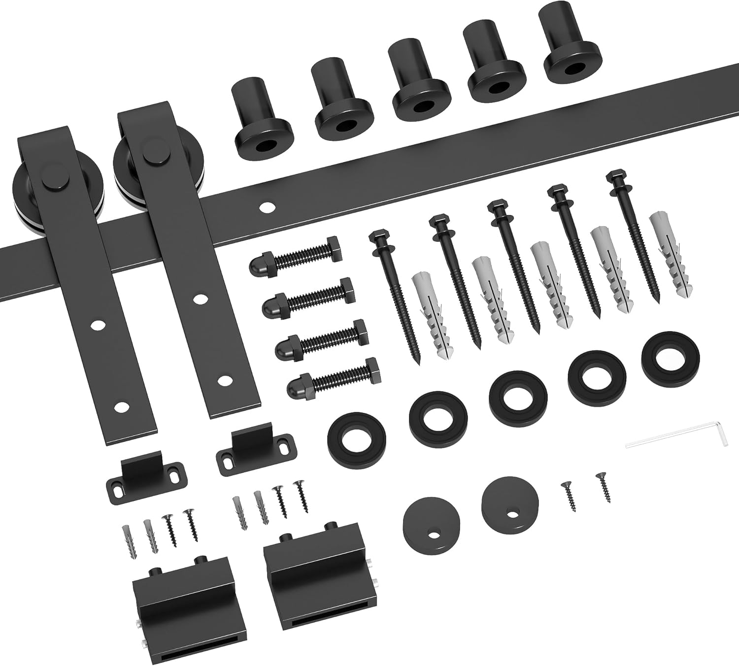 DonYoung 6FT Sliding Barn Door Hardware Kit, Heavy Duty Barn Door Track Kit Fit Single 36" Width Door Panel, Smooth and Quiet Sliding, Easy to Install, Doors Not Included (6FT Single Door Kit)