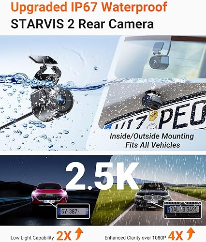 Miniatura 3 de Paquete de 3 artículos Vantrue N4 Pro S 4K 3CH y CPL filtro y kit de cableado STARVIS 2, 4K+1080P+2.5K cámara frontal interior trasera para