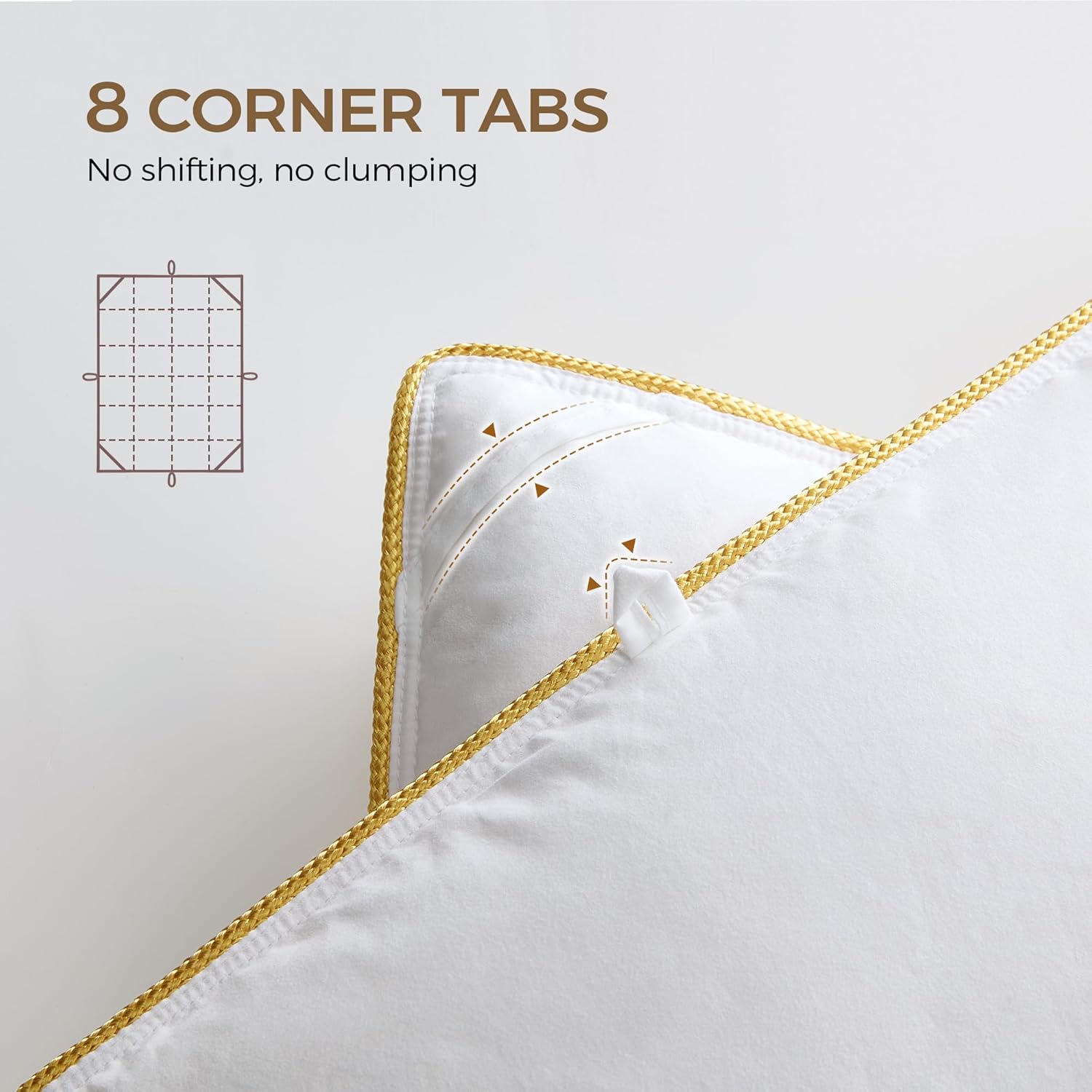 UNIKOME Lightweight Goose Feather Down Fiber Comforter California King, Duvet Insert with Soft Downproof Cover for Summer/Hot Sleepers, Hotel-Luxury Fluffy Bed Comforter (108"X94", White)