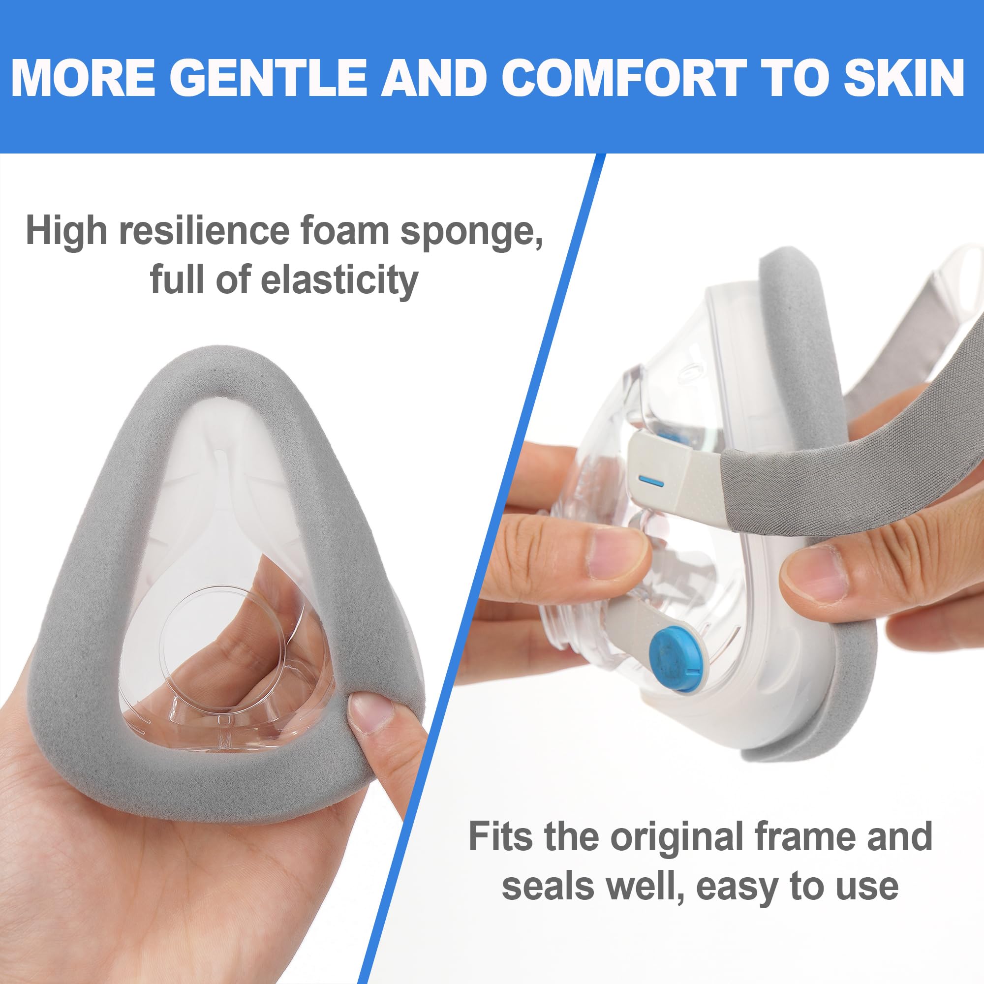 BlessEase Ersatzkissen 2er-Pack (M) Für AirTouch F20 Maske – Memory-Schaum Für CPAP-Therapie