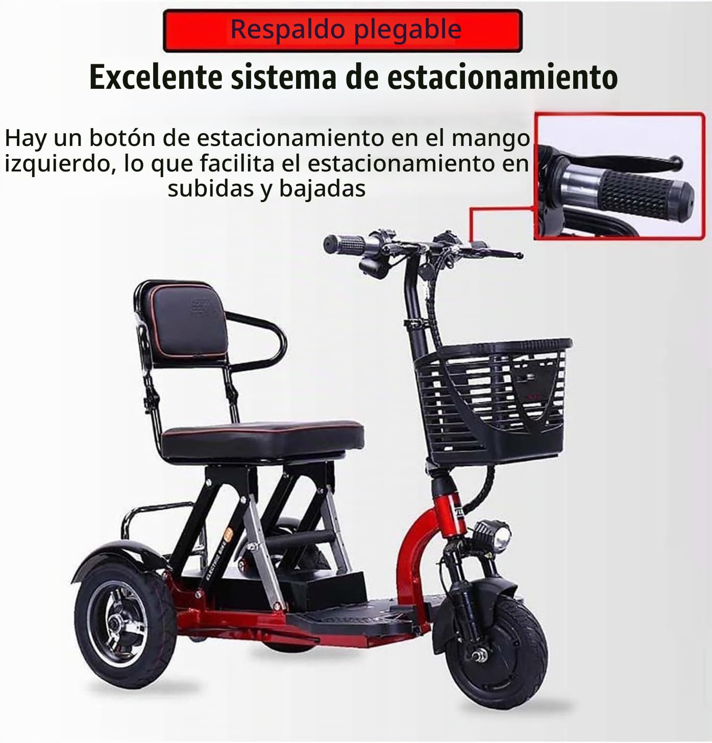 Scooter De Movilidad De Viaje Ligero con Cargador Y Cesta, Scooters De Movilidad De Viaje De 3 Ruedas, Sillas De Ruedas Eléctricas, Scooters Motorizados para Personas Mayores