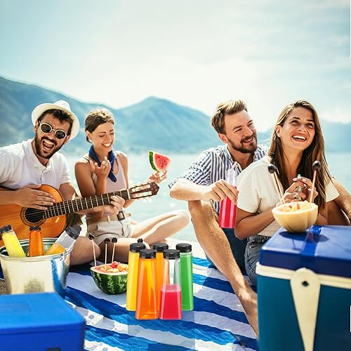 Miniatura 7 de 36 botellas de plástico para jugos a granel con tapas, a prueba de fugas, botellas de agua transparentes vacías, recipientes de bebidas, mini