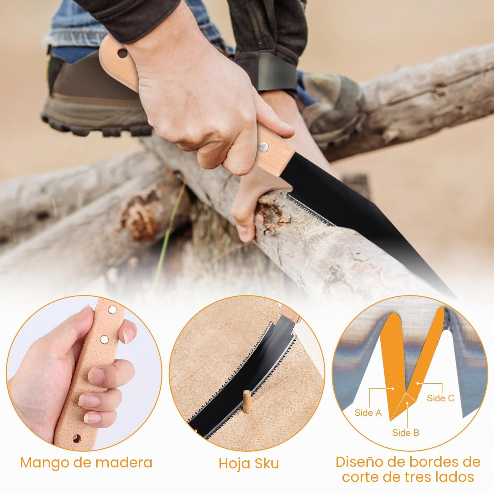 4 Piezas Sierra Japonesa para Madera Sierra de Mano Mini Sierra de Doble Filo Sierras de Dientes Finos con Mango de Madera para Cortar Maderas, Bricolaje Hecho a Mano (Negro)