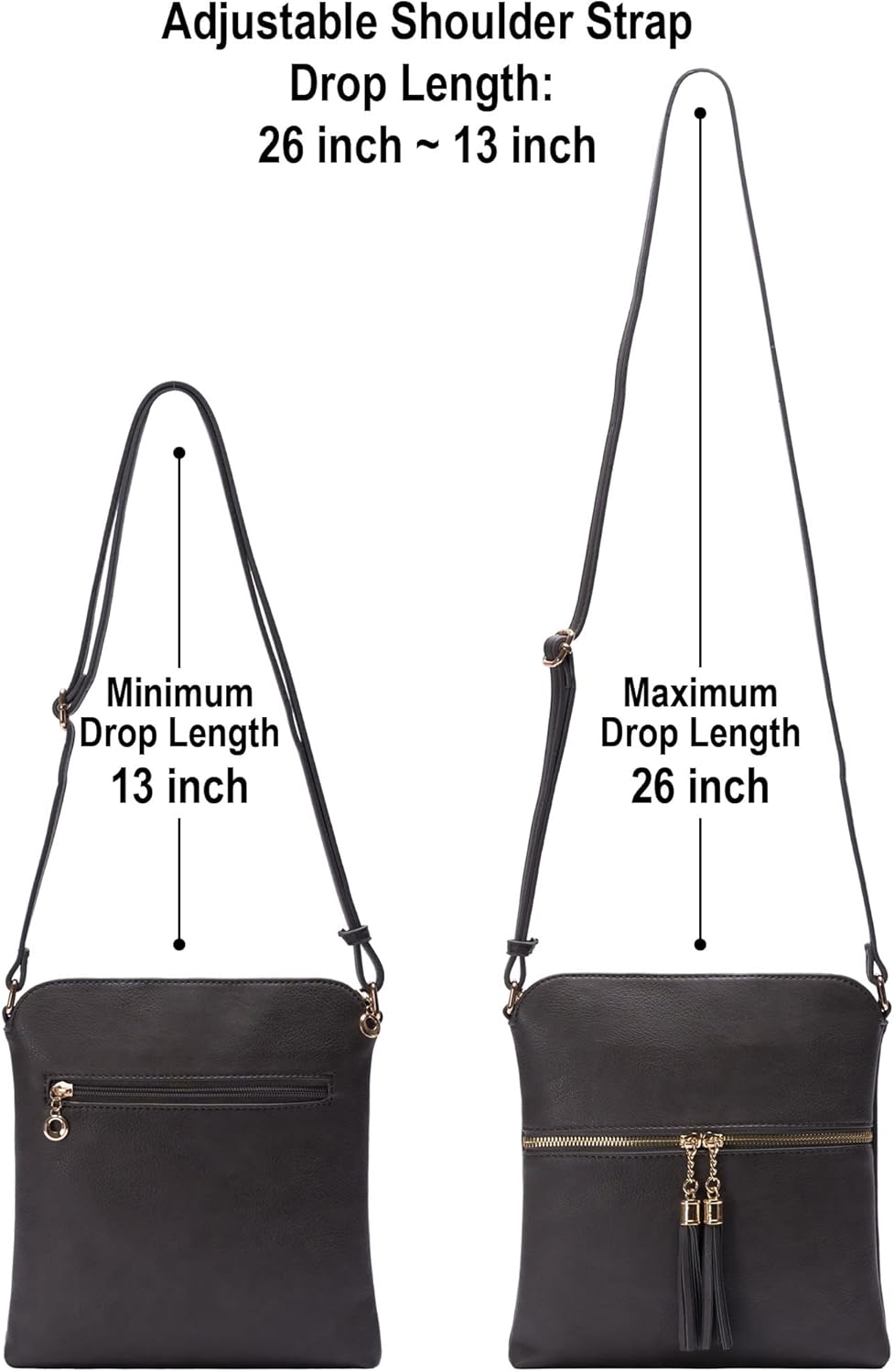 Solene Womens Lightweight Medium Crossbody Purse with Tassel, Perfect Size Crossbody Bags for Daily Use, travel - Image 5