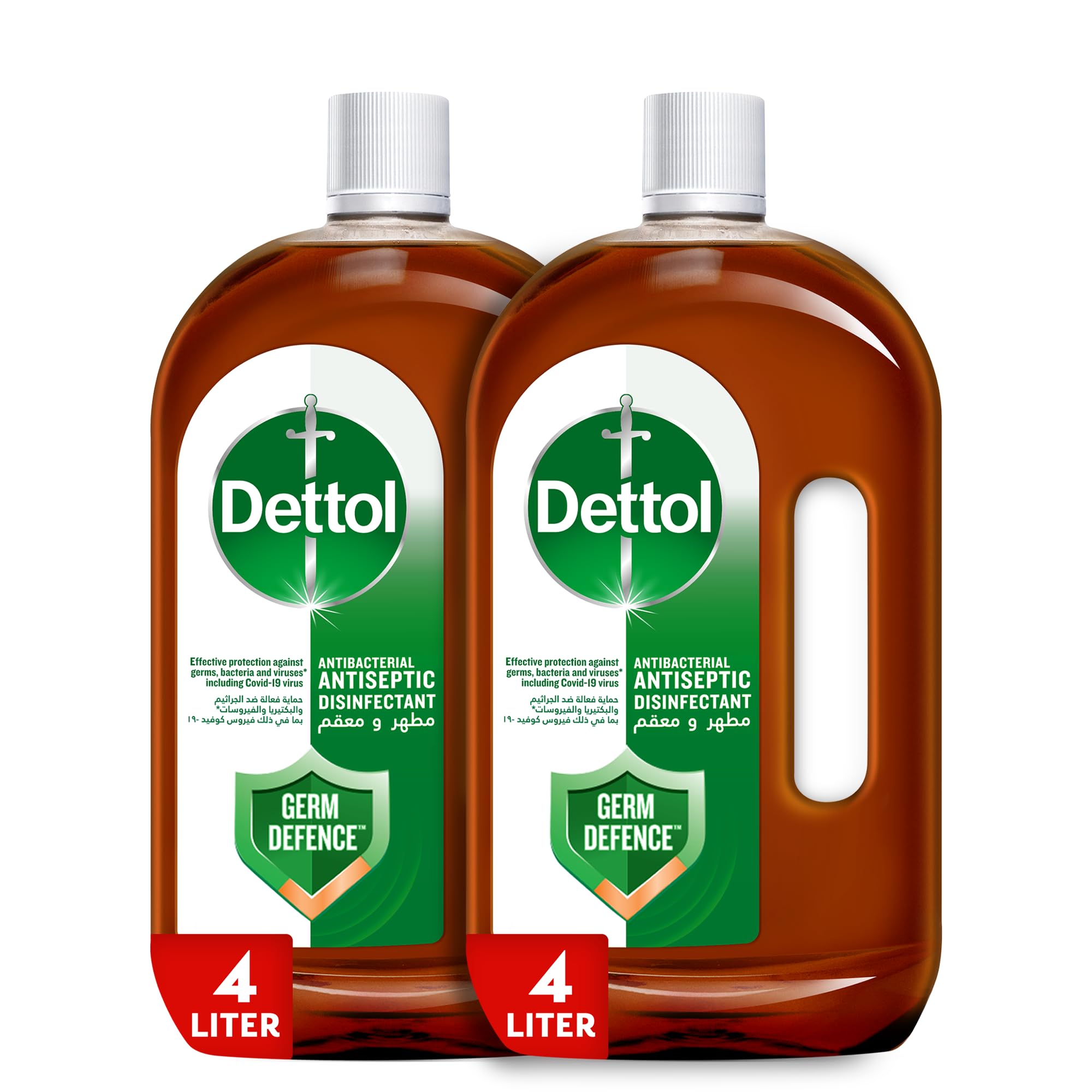 Antiseptic Antibacterial Disinfectant Liquid for Effective Germ Protection & Personal Hygiene, Used in Floor Cleaning, Bathing and Laundry, 4L (Pack of 2) (Packaging may vary)