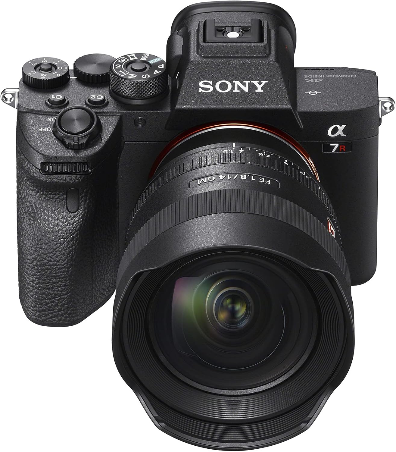 High-end Sony mirrorless camera with wide-angle lens