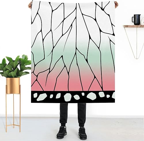 Miniatura 7 de JUNHAOLONG Manta de anime de 40 x 50 pulgadas, Kochou Shinobu de Demon Kochou Shinobu, manta de cama de lujo, manta de cama de lujo, para