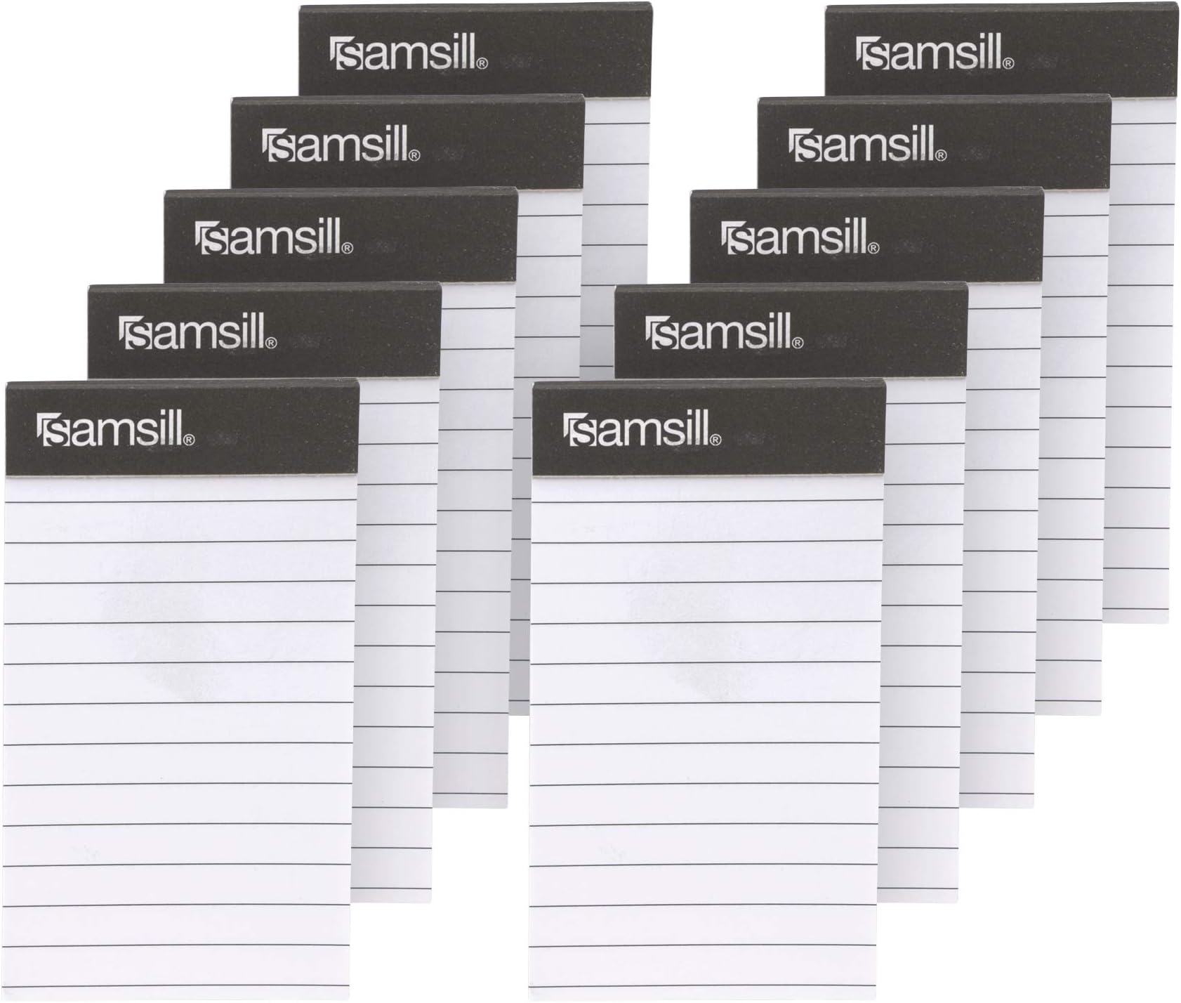 Samsill Mini Pocket Notebook Holder Refills, Memo Refills, 10 Pack 2 7/16” x 4 ¼” Sized Writing Pad with 40 Lined Paper Per Note Pad Office Product