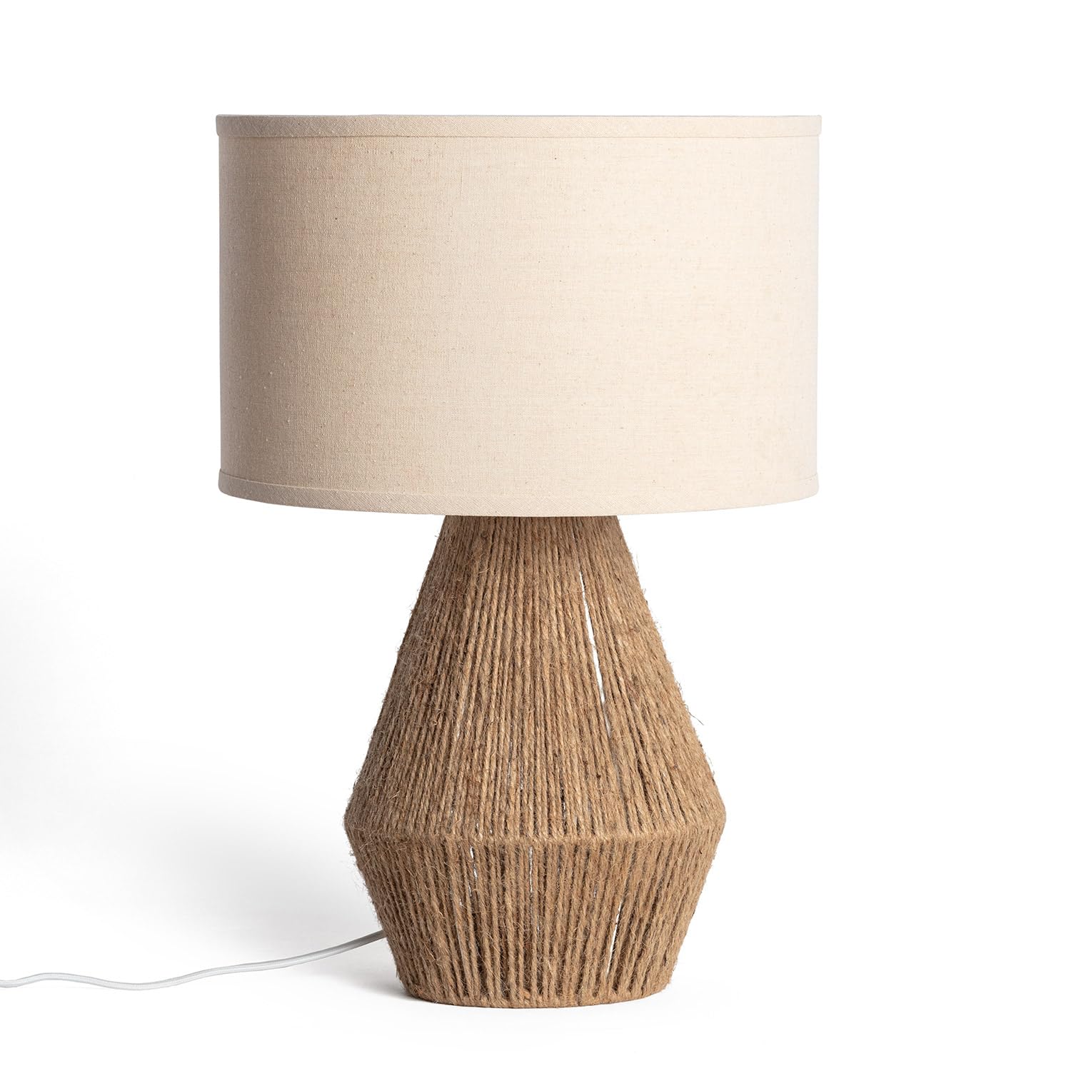 LEDKIA Lampada da Tavolo Corda di Cotone e Lino Muitu Dione Beige Lino