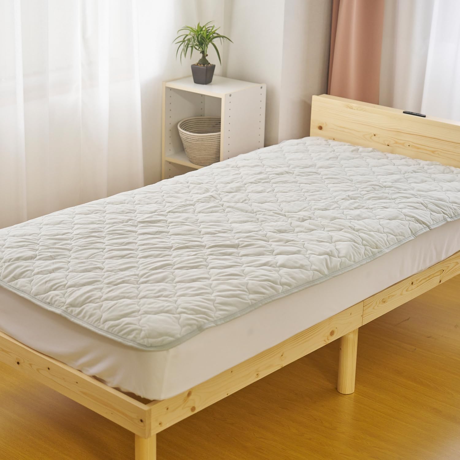Amazon｜眠夢ナビ 敷きパッド ダブル 置くだけ ゴムなし 滑り止め 簡単