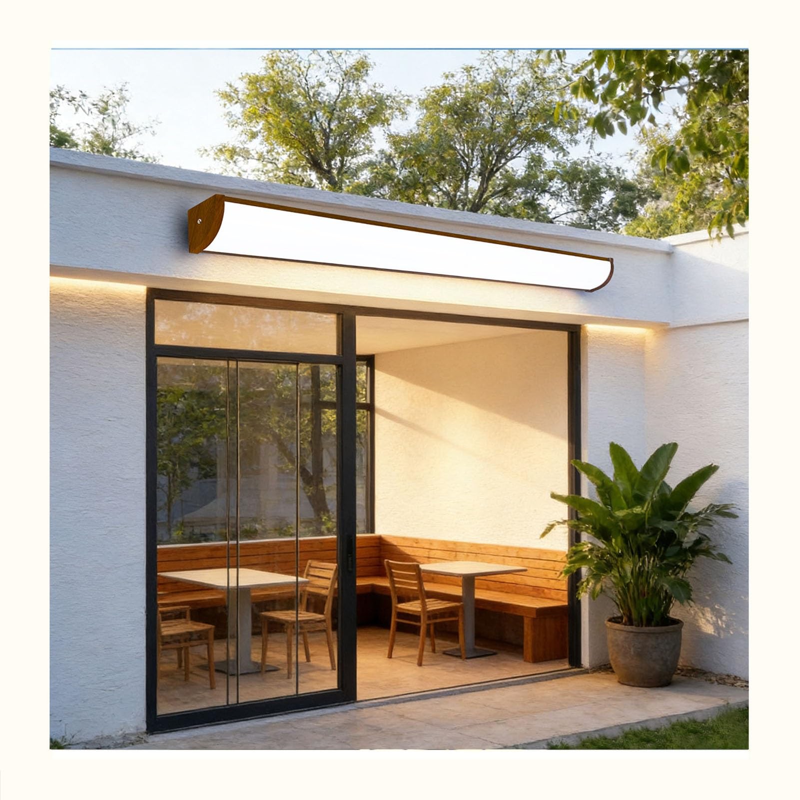 Apliques LED De Exterior, Luz Exterior Alargada, Lámpara Impermeable IP65 para Porche O Puerta Principal, Iluminación Exterior Súper Brillante(Warm White,20W(AC220V))